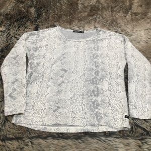 Obey Snakeskin Textured Long Sleeved Blouse